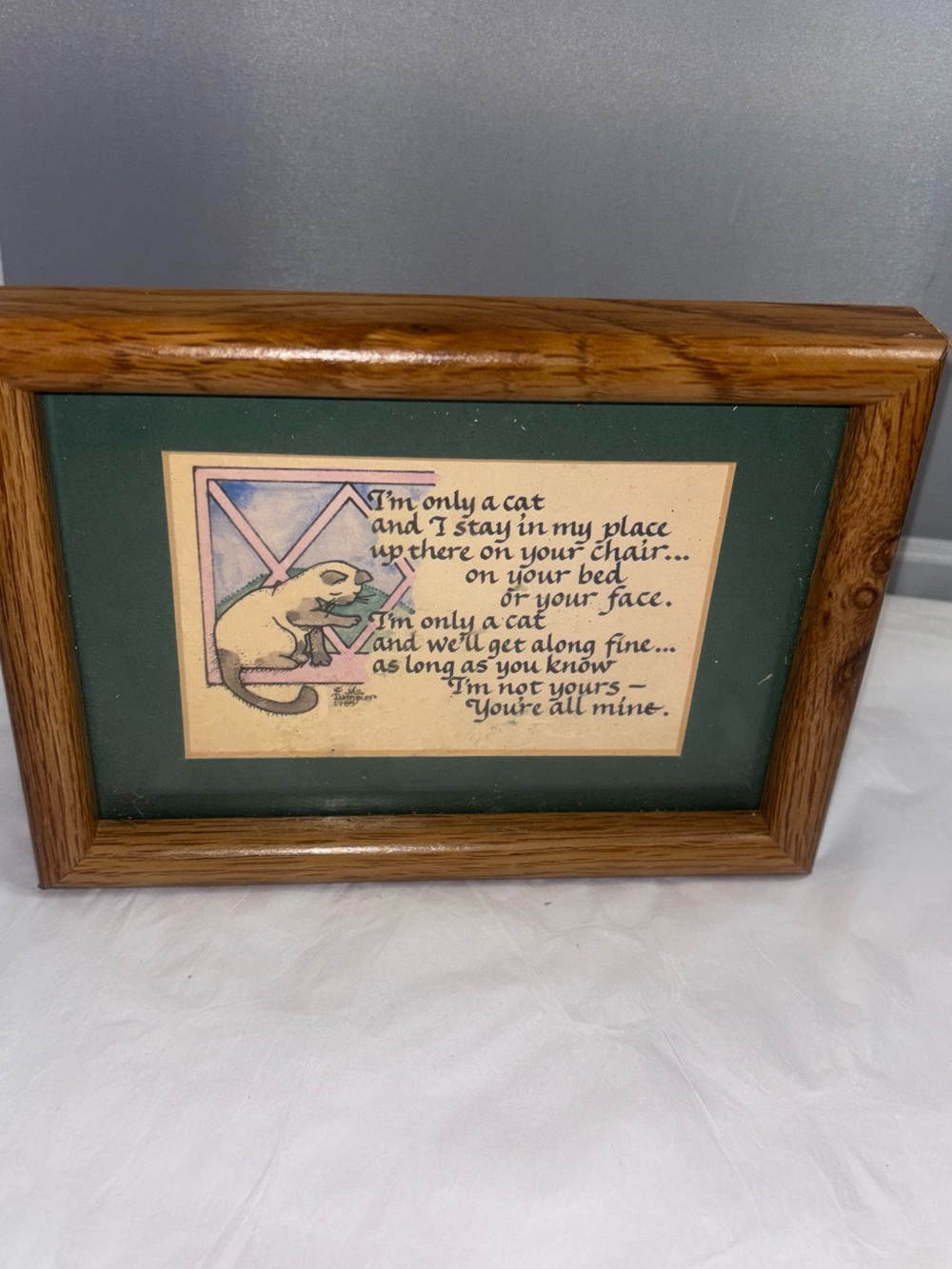 Vintage cat wall art fun written, saying